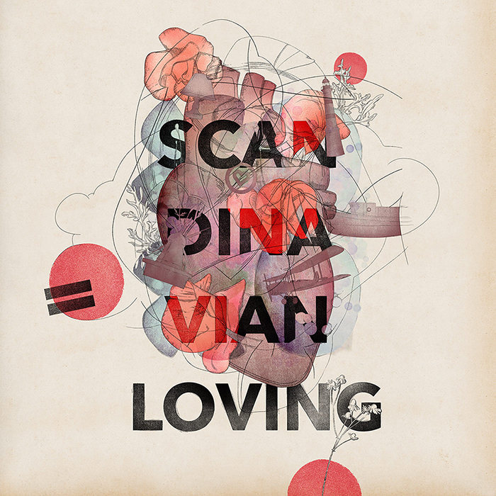 Grafika przedstawiająca ludzkie serce i napis "Scandinavian loving"