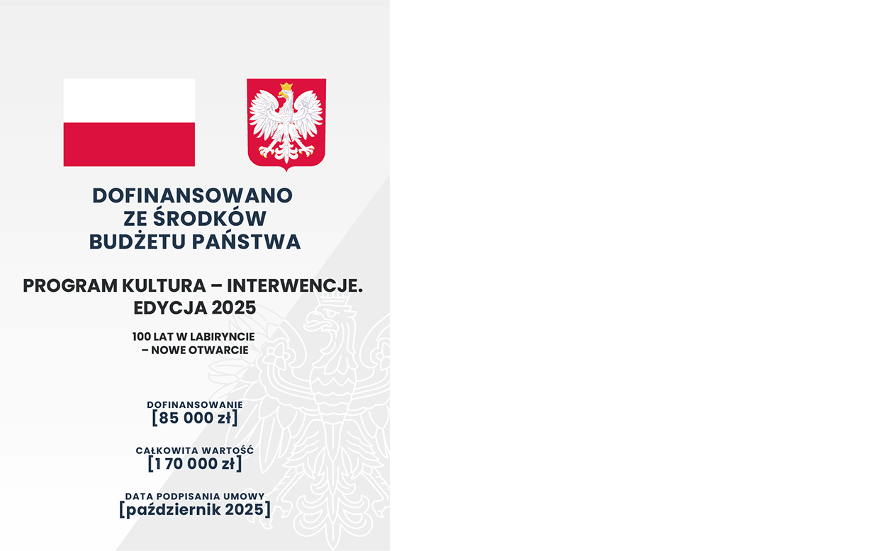 Plakat z napisami.